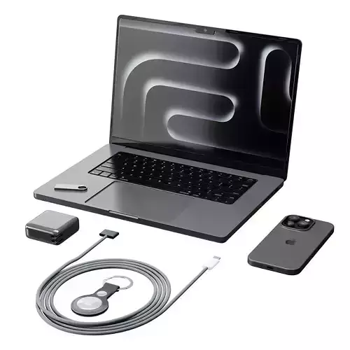 Set of Apple equipment 01 3D model