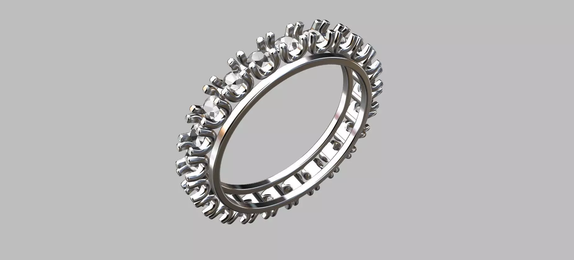 Full Wedding Ring Suspended Setting 3D print model