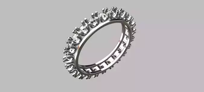 Full Wedding Ring Suspended Setting 3D print model