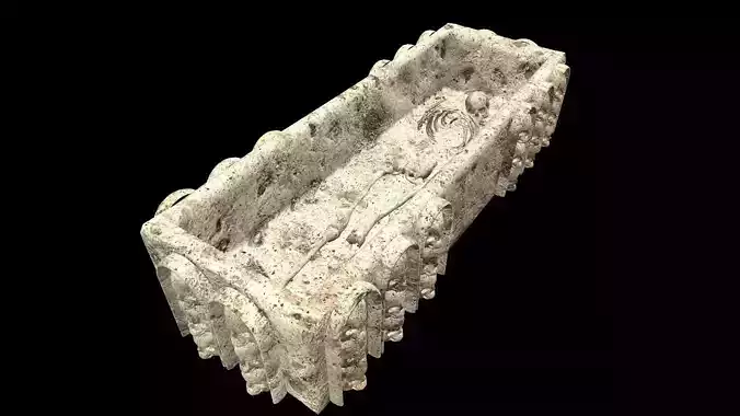 Coffin Skeleton Medieval Low-poly 3D model