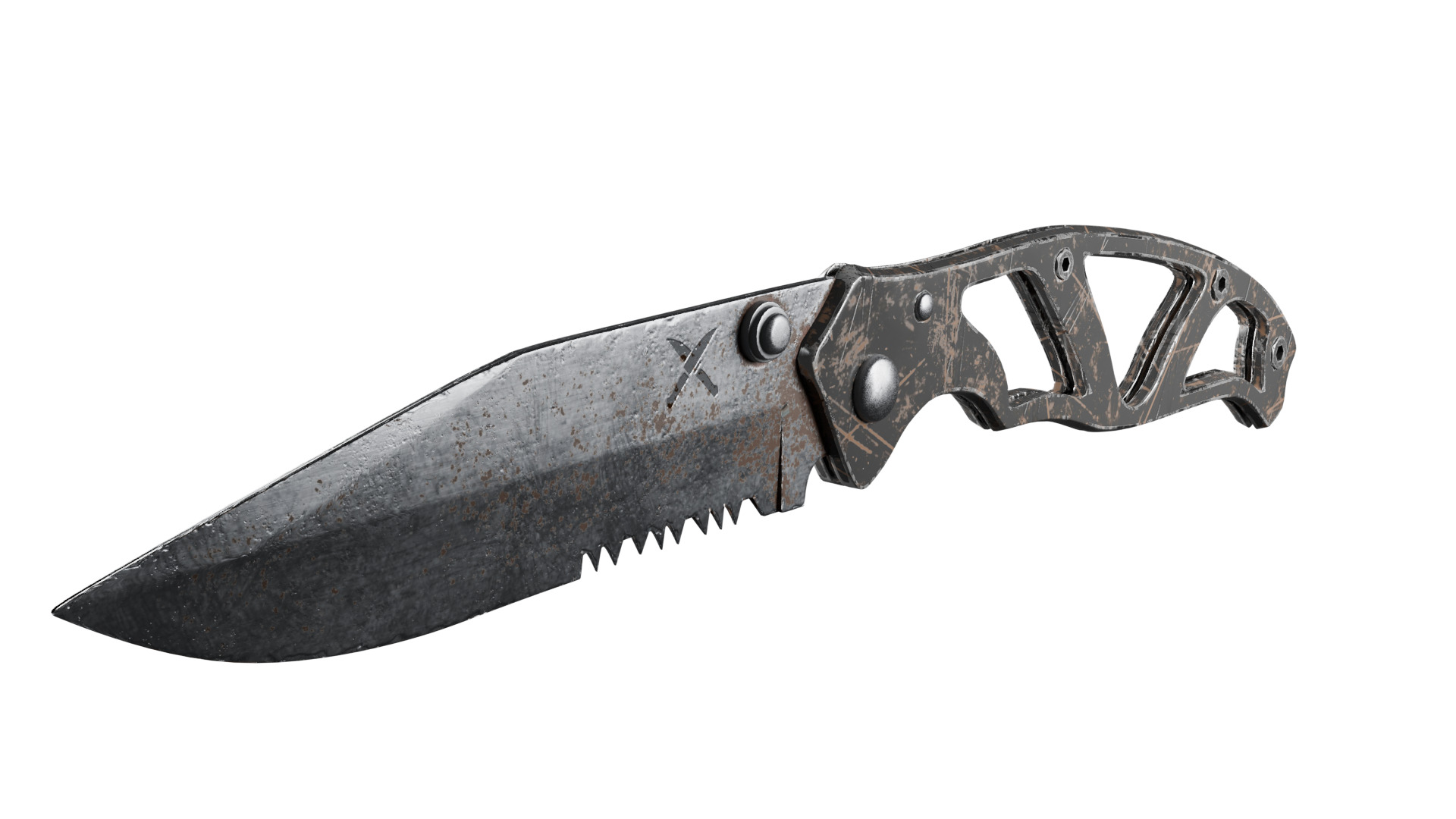 Tactical Combat Knife - LowPoly Free low-poly 3D model_1