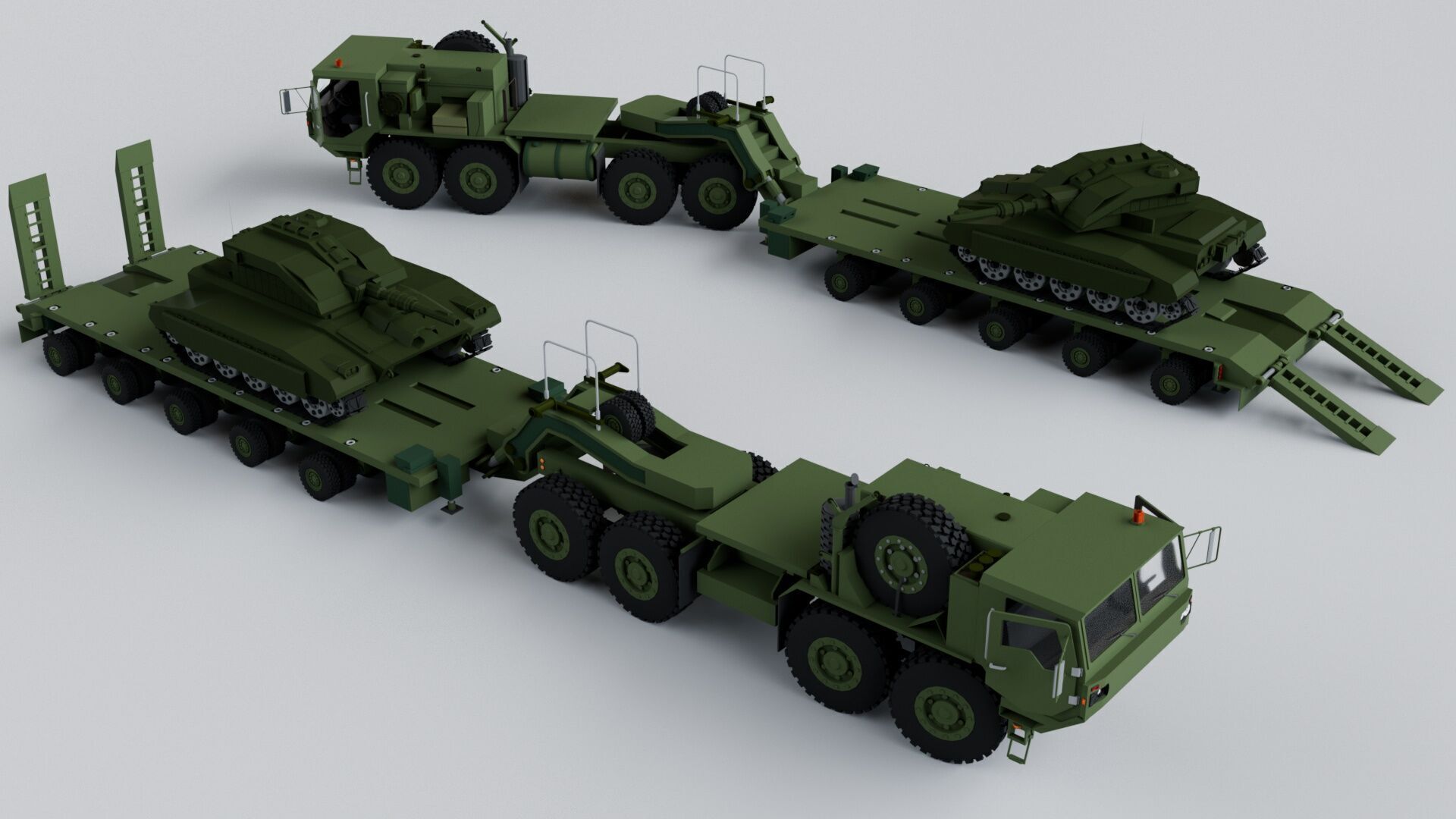 12 Military Vehicles Pack Collection - Game Ready Low-poly 3D model_2