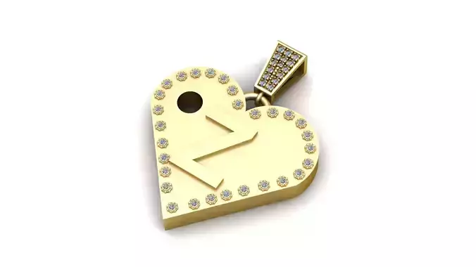 Z   GOLD HEART PENDANT  3D print model