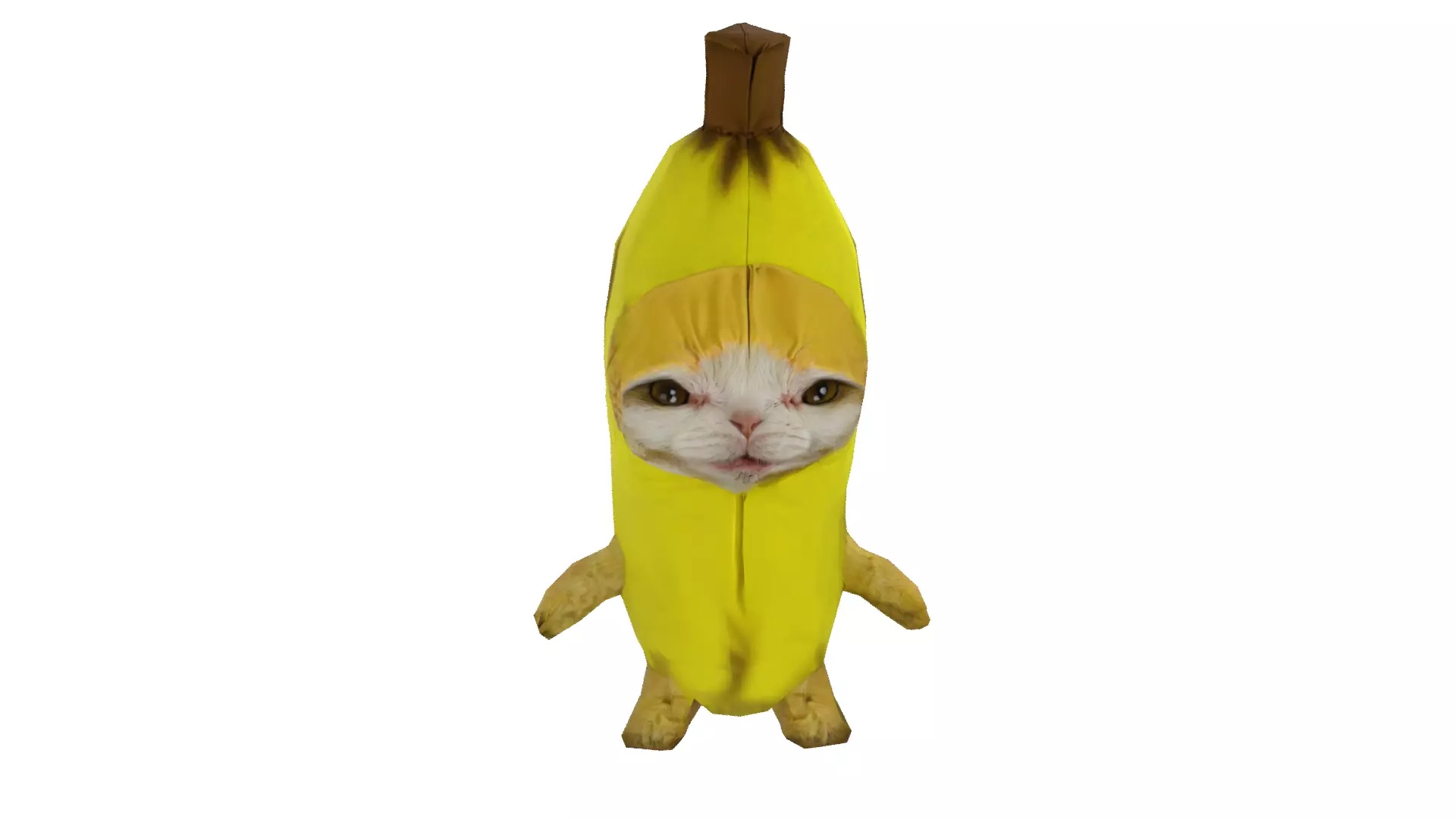 Banana Cat Cute Cartoon Low-poly 3D model
