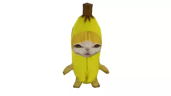 Banana Cat Cute Cartoon