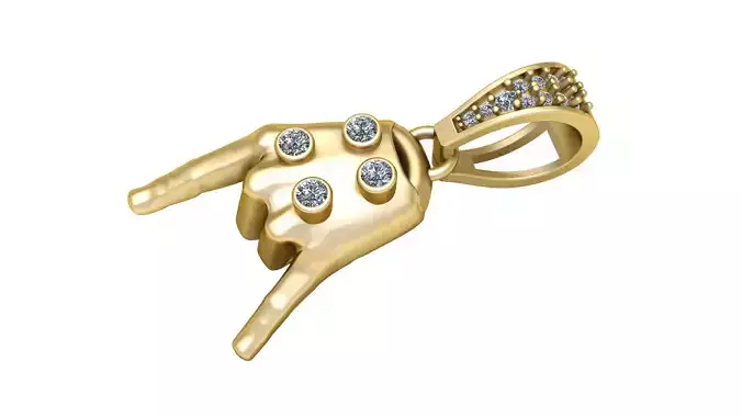 rock on pendant   3D printable model      