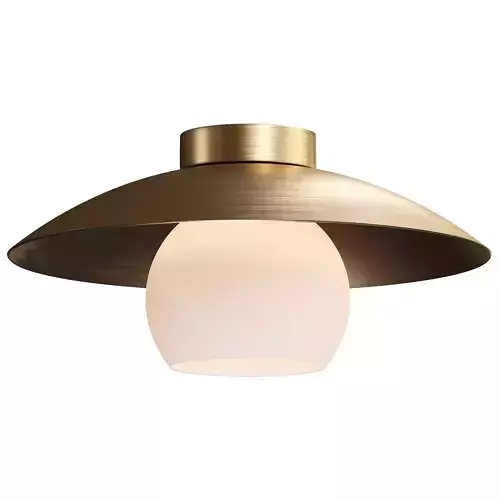  Brass Cap Gold Semi Flush Mount Ceiling Light