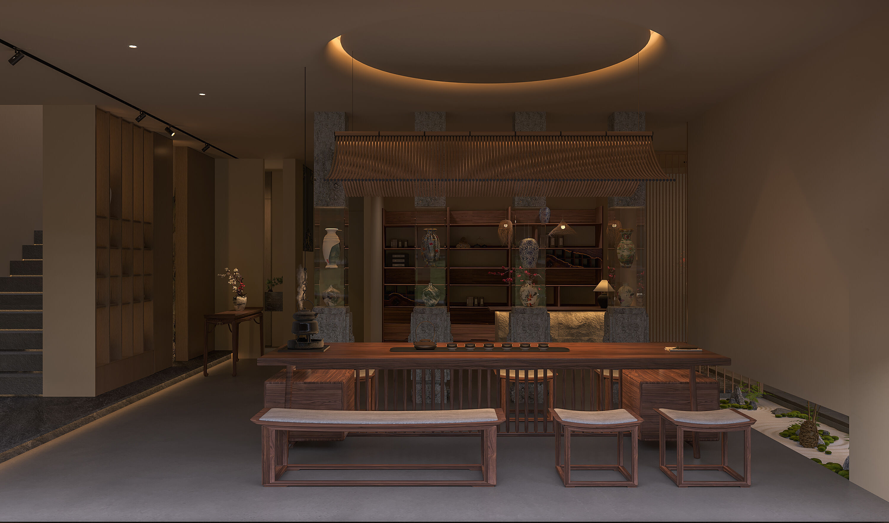 chinese restaurant lobby 3D model_1