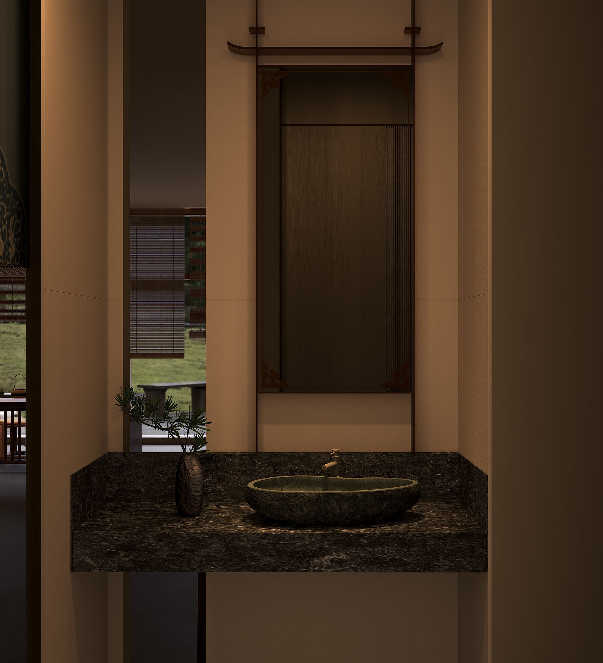 chinese restaurant lobby 3D model_8