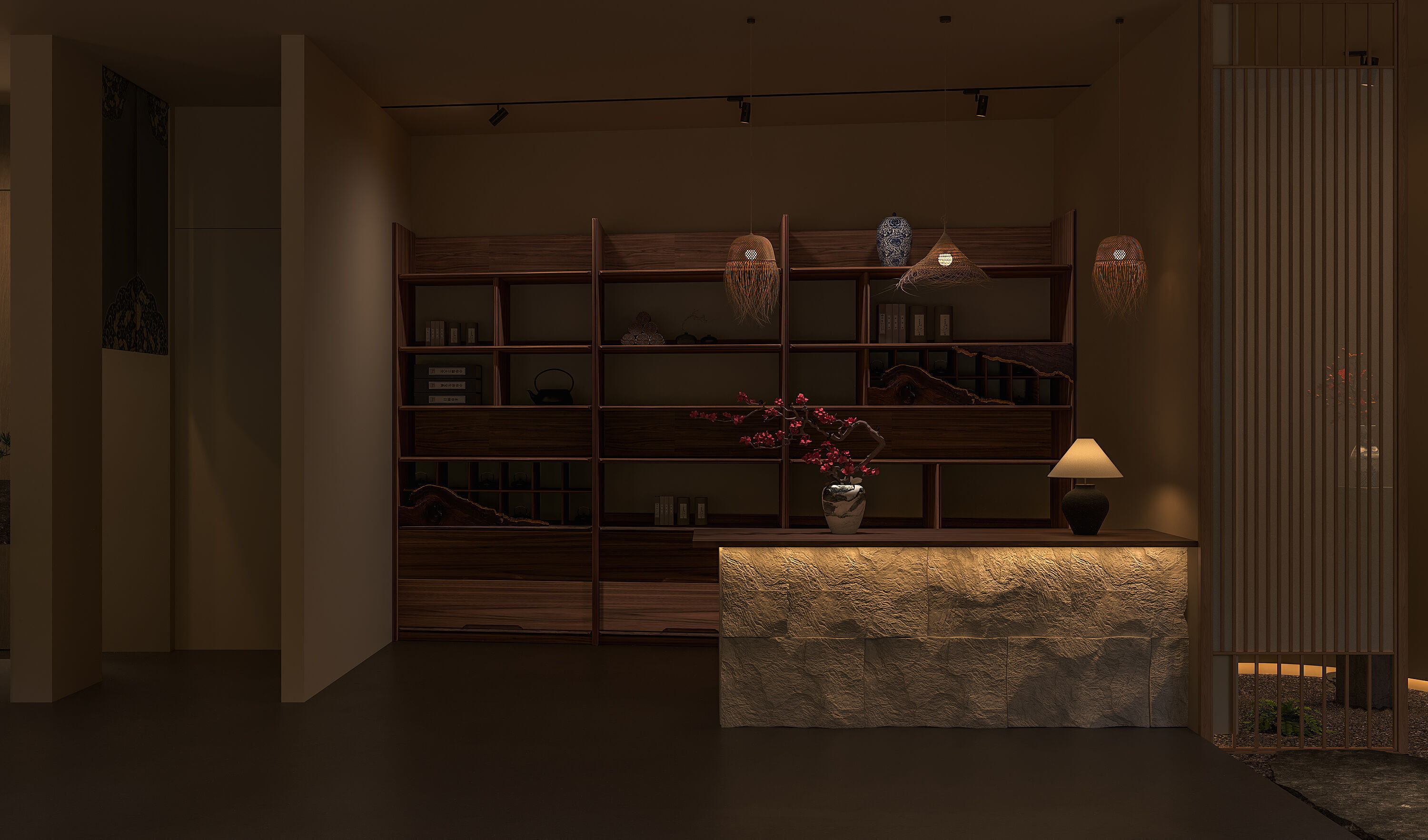 chinese restaurant lobby 3D model_4