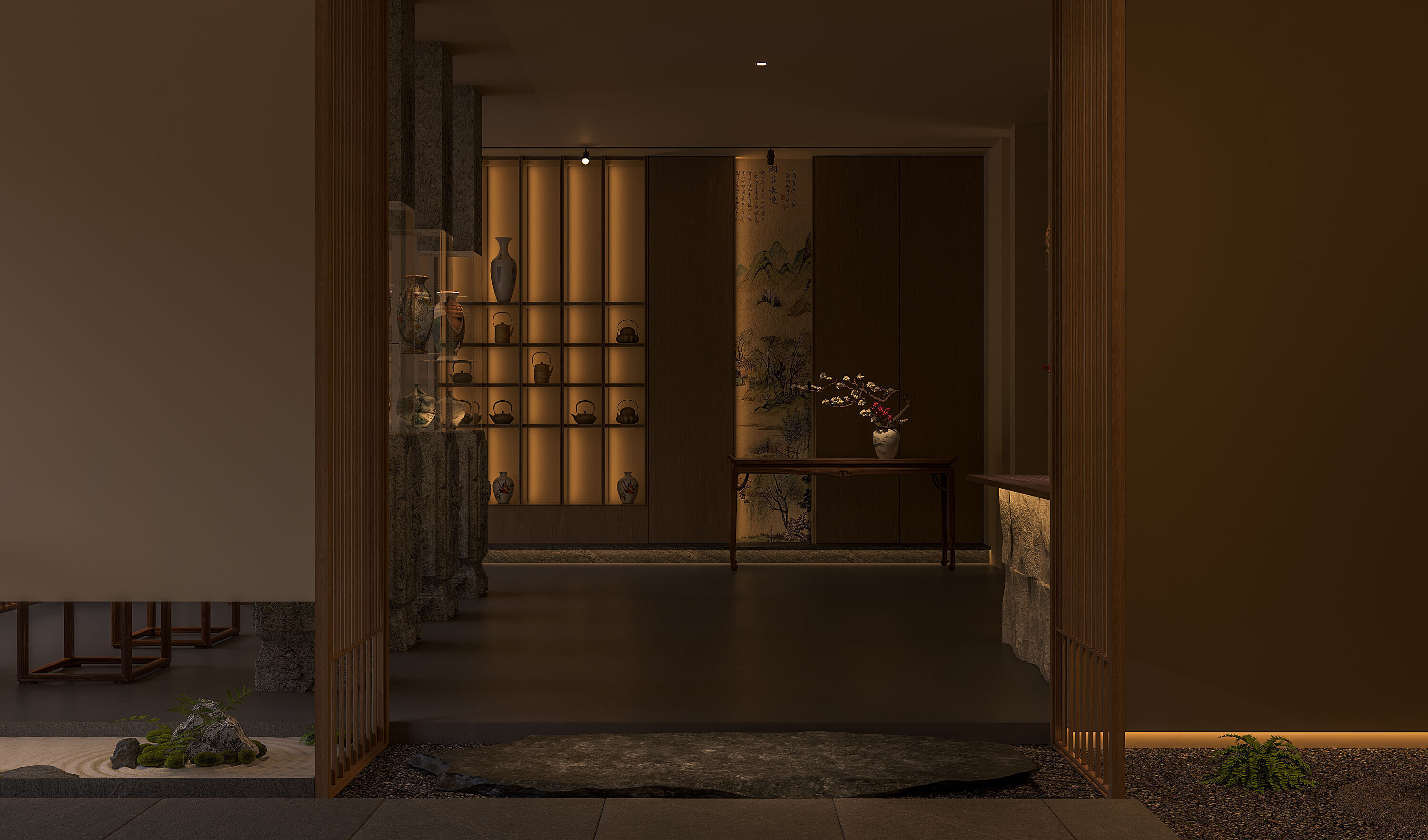 chinese restaurant lobby 3D model_5