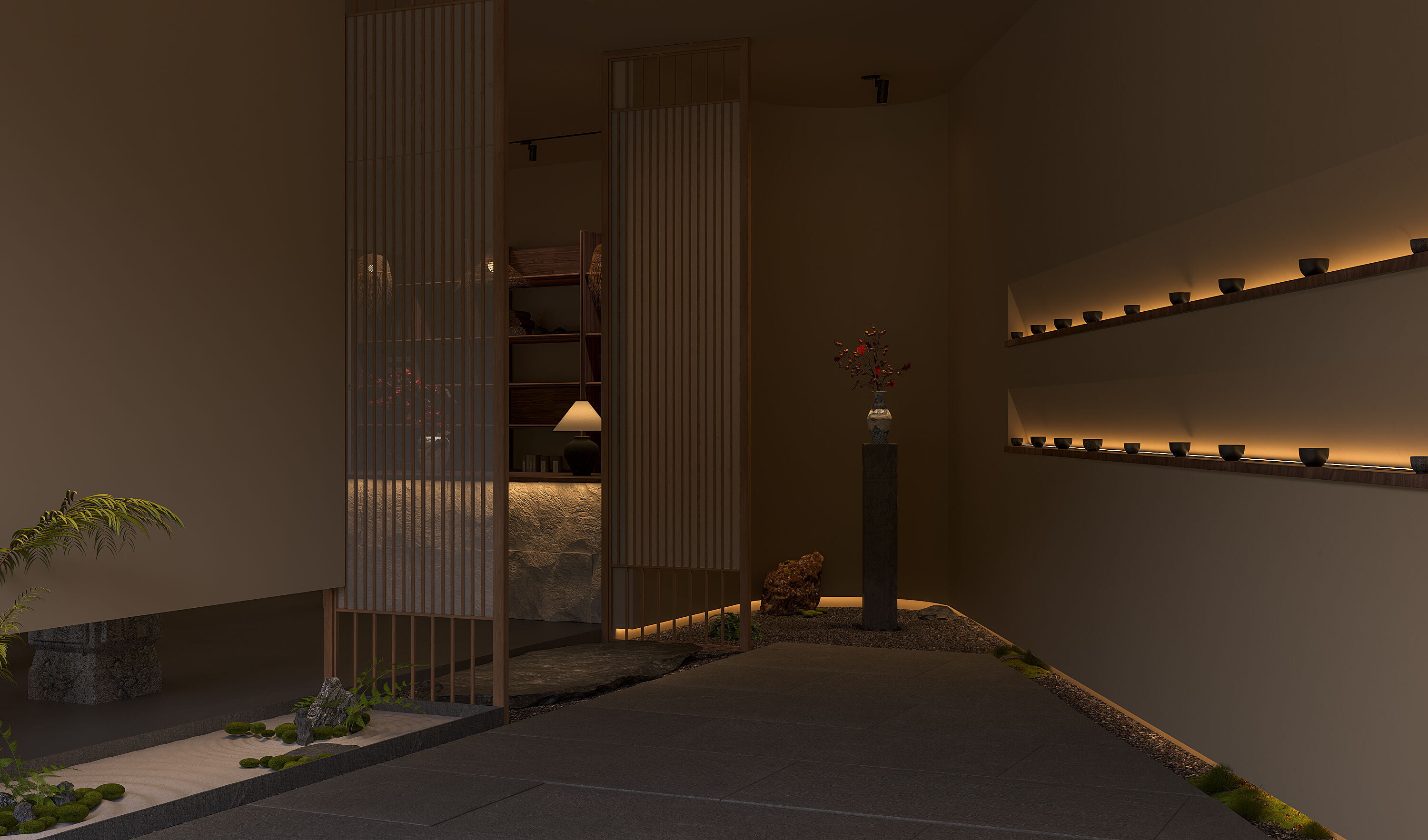 chinese restaurant lobby 3D model_2