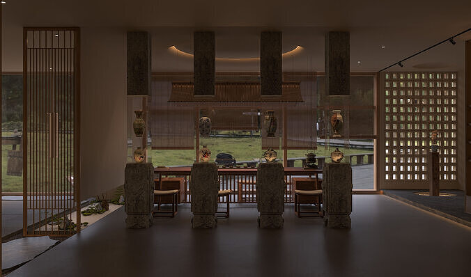 chinese restaurant lobby 3D model