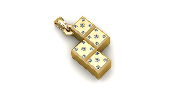 Inspired Gold Block Pendant is a bold 3D print model