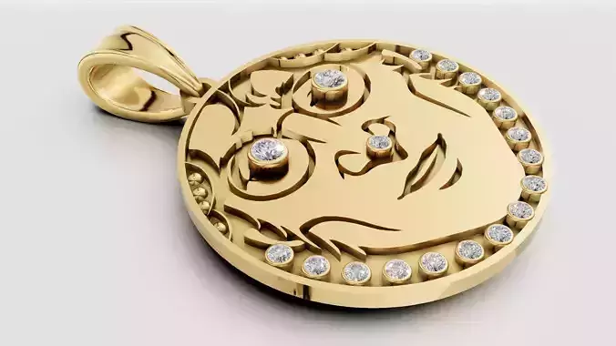  Faces Gold Pendant 3D Printable Mode 3D print model