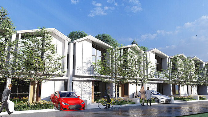 Modern Minimalist House 5 5x15 SketchUp Only 3D model