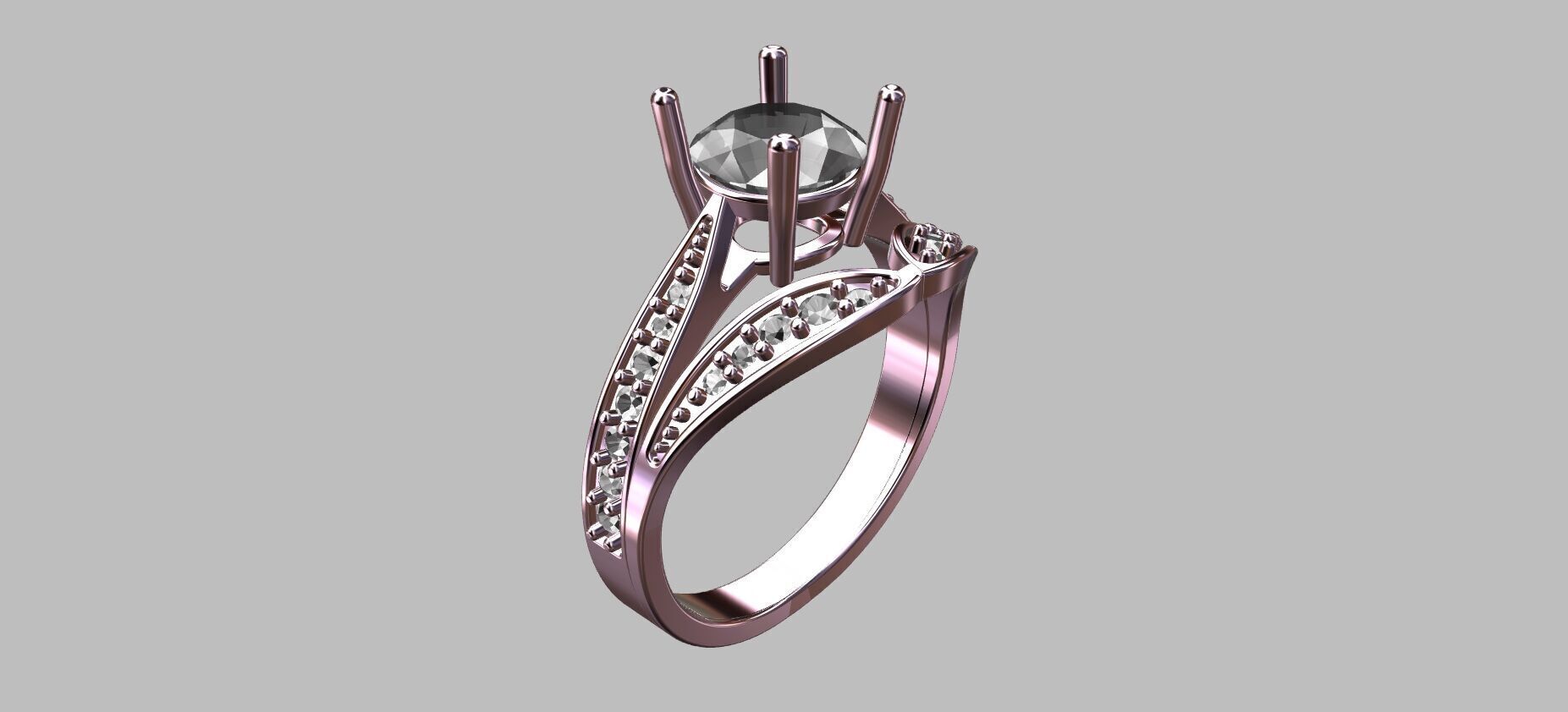 Double Hoop Ring 3D print model_7