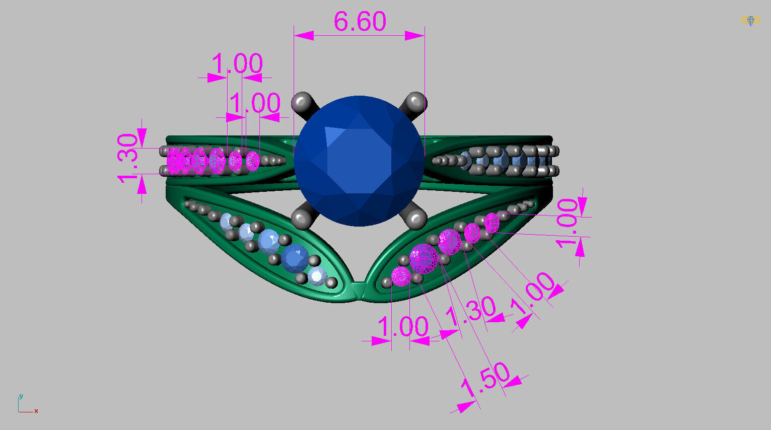 Double Hoop Ring 3D print model_11