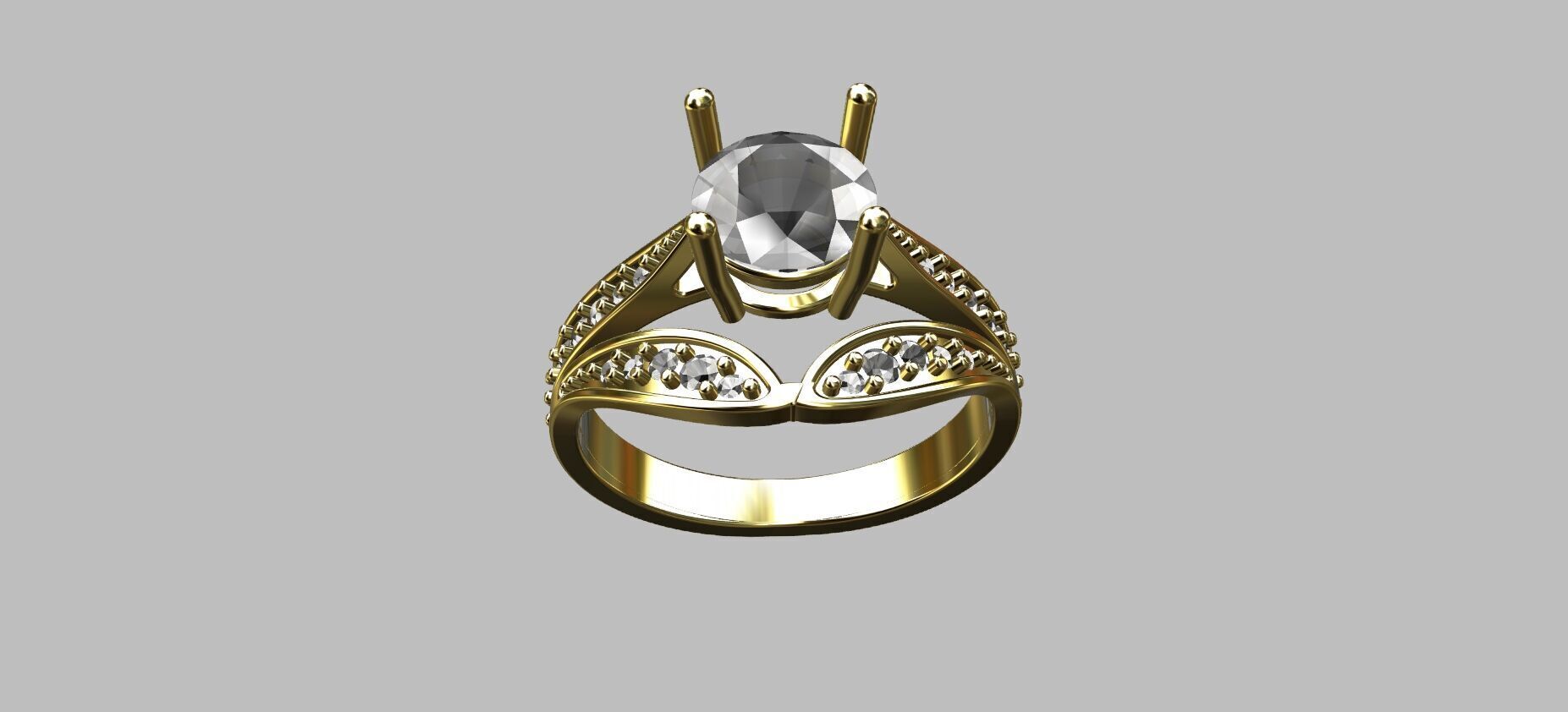 Double Hoop Ring 3D print model_3