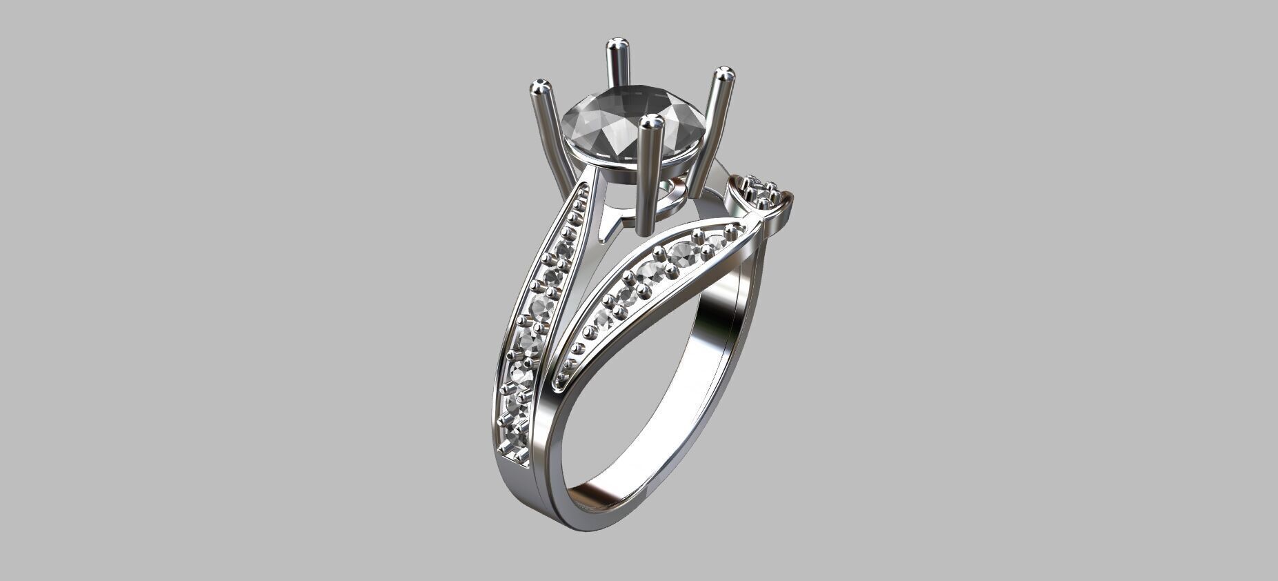Double Hoop Ring 3D print model_4
