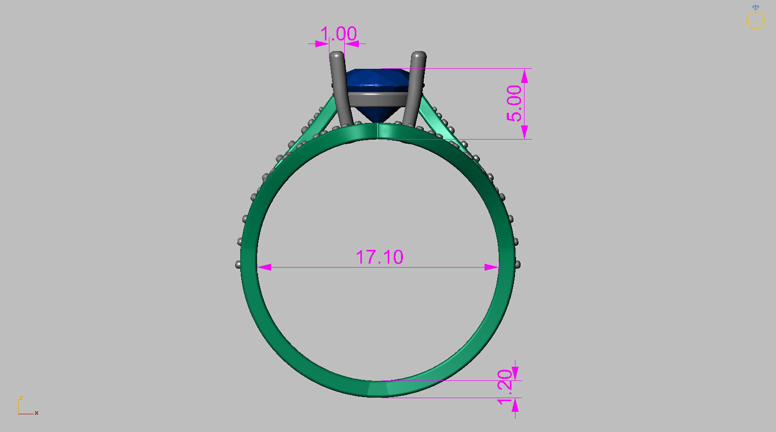 Double Hoop Ring 3D print model_10