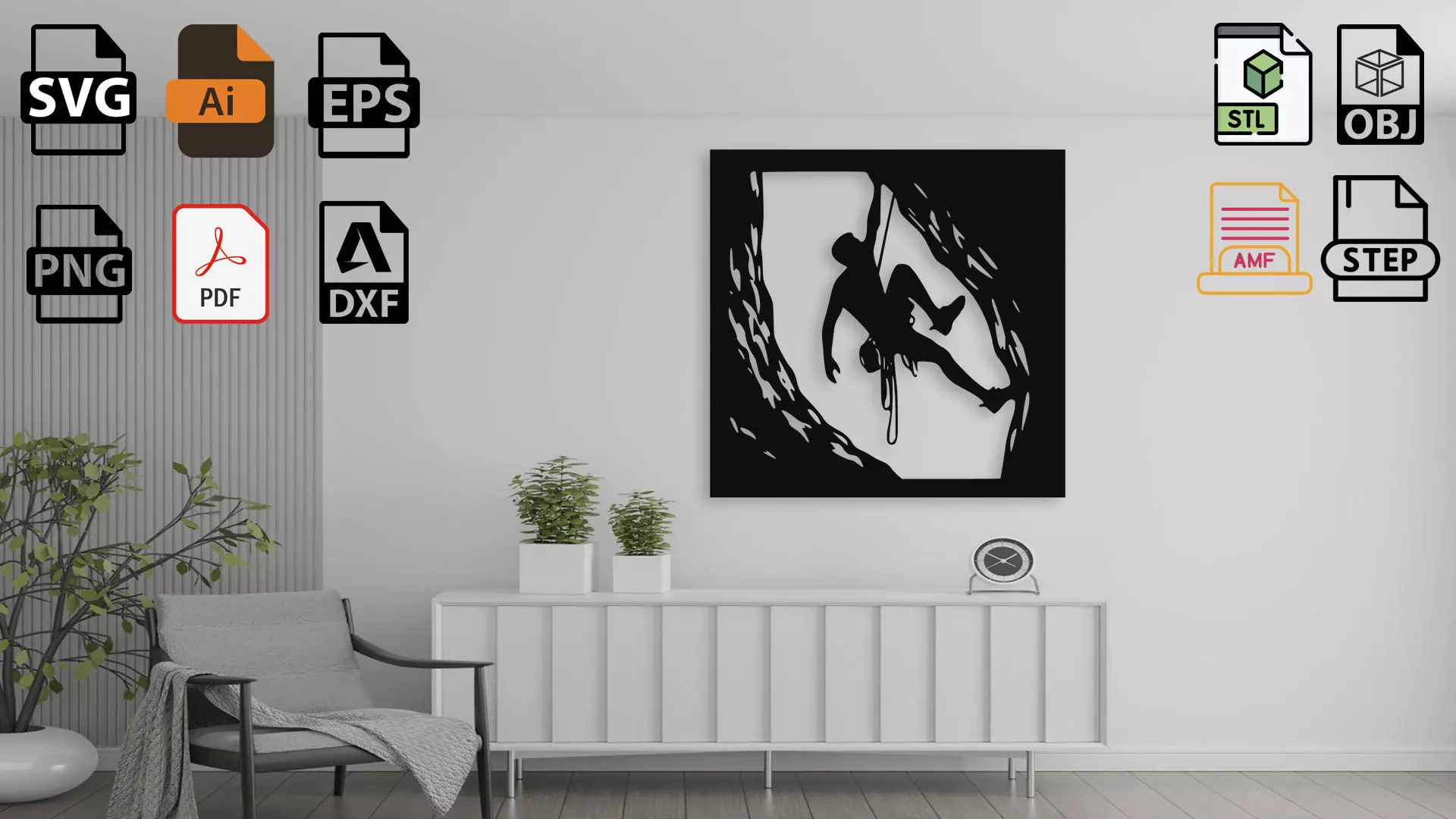 Wall Decor Art - Rock Climber 3D print model