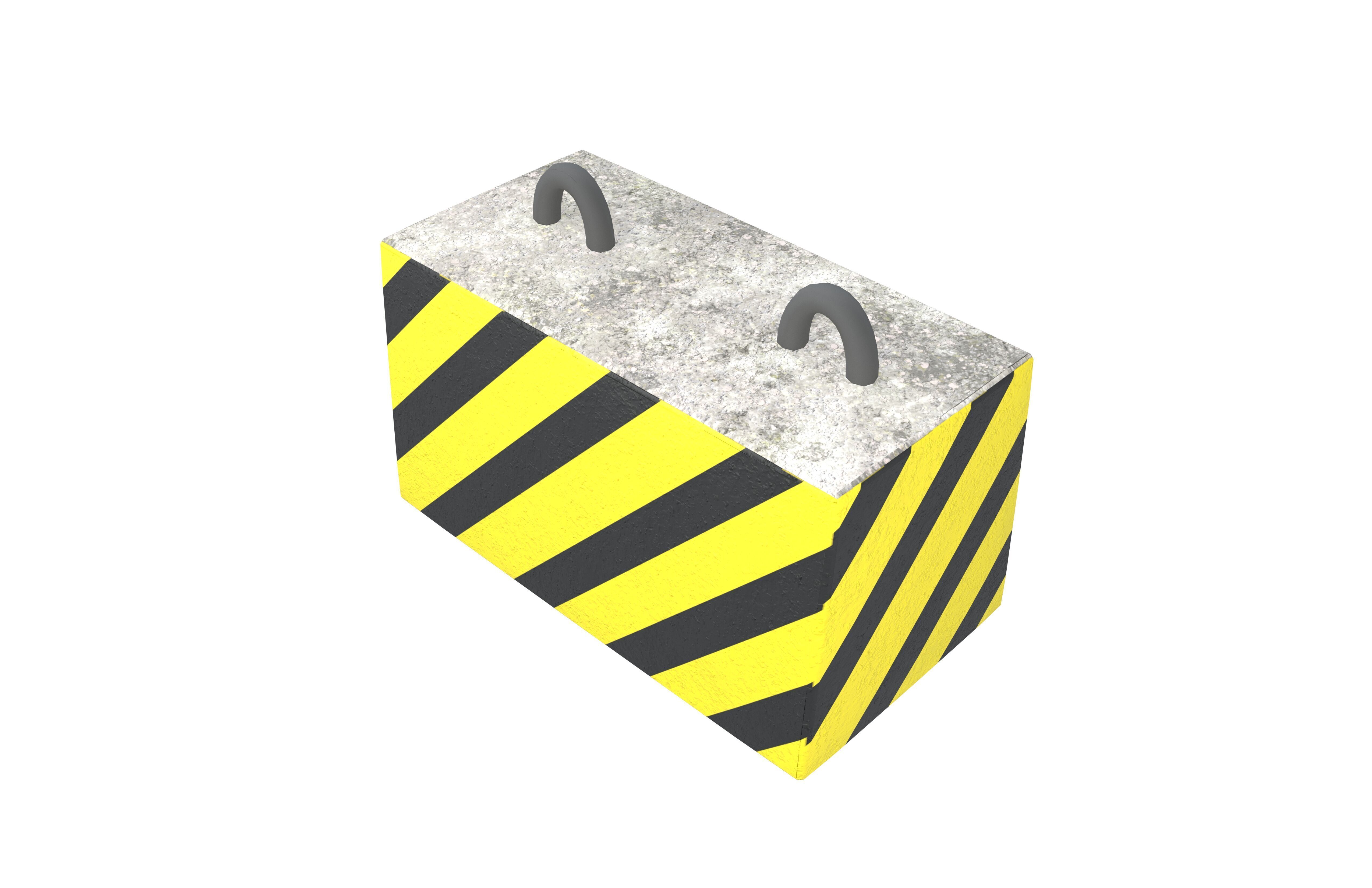 Concrete Road Barriers v1 001 Low-poly 3D model_3
