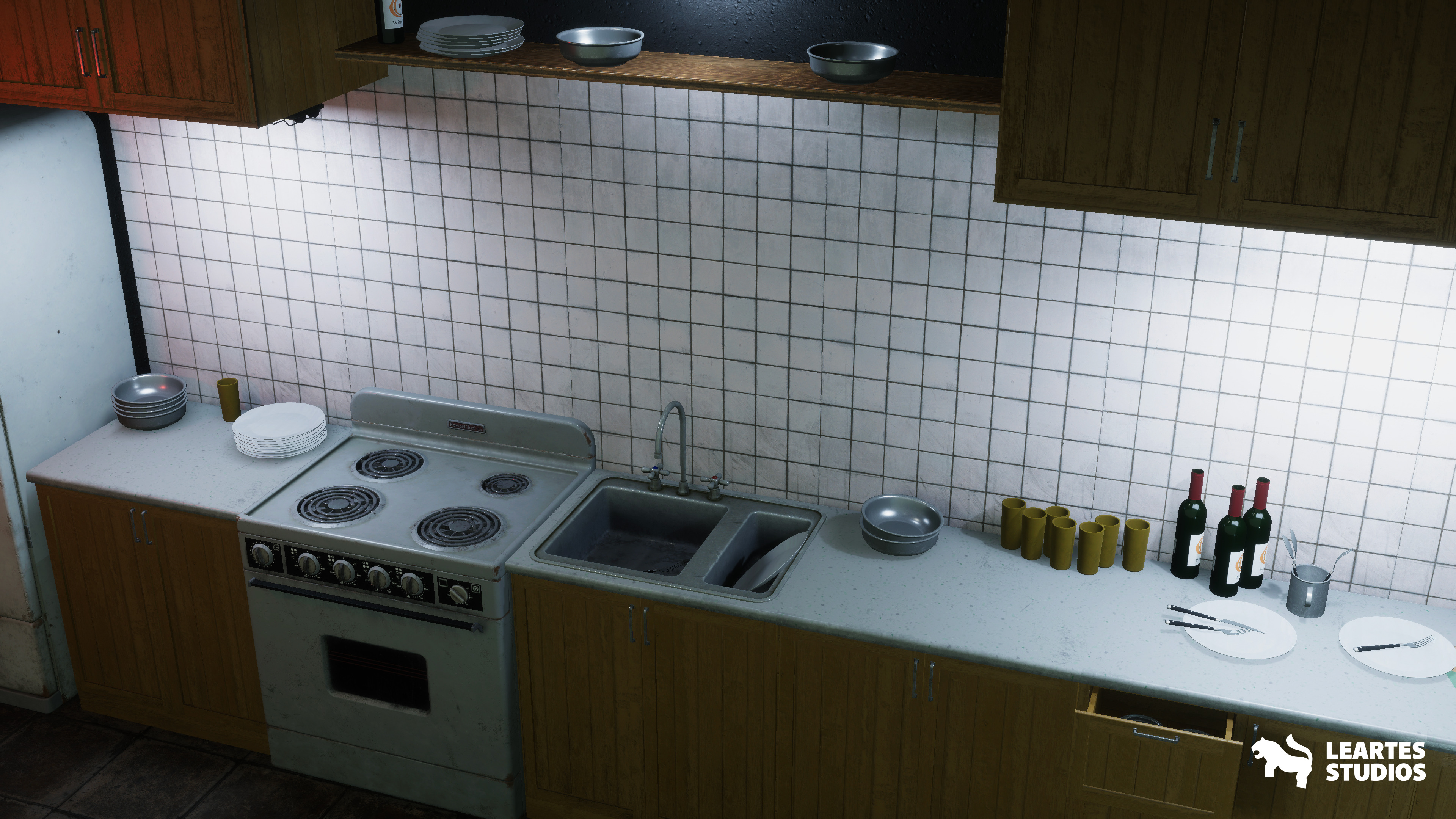 Cold War Underground Bunker Environment Low-poly 3D model_9