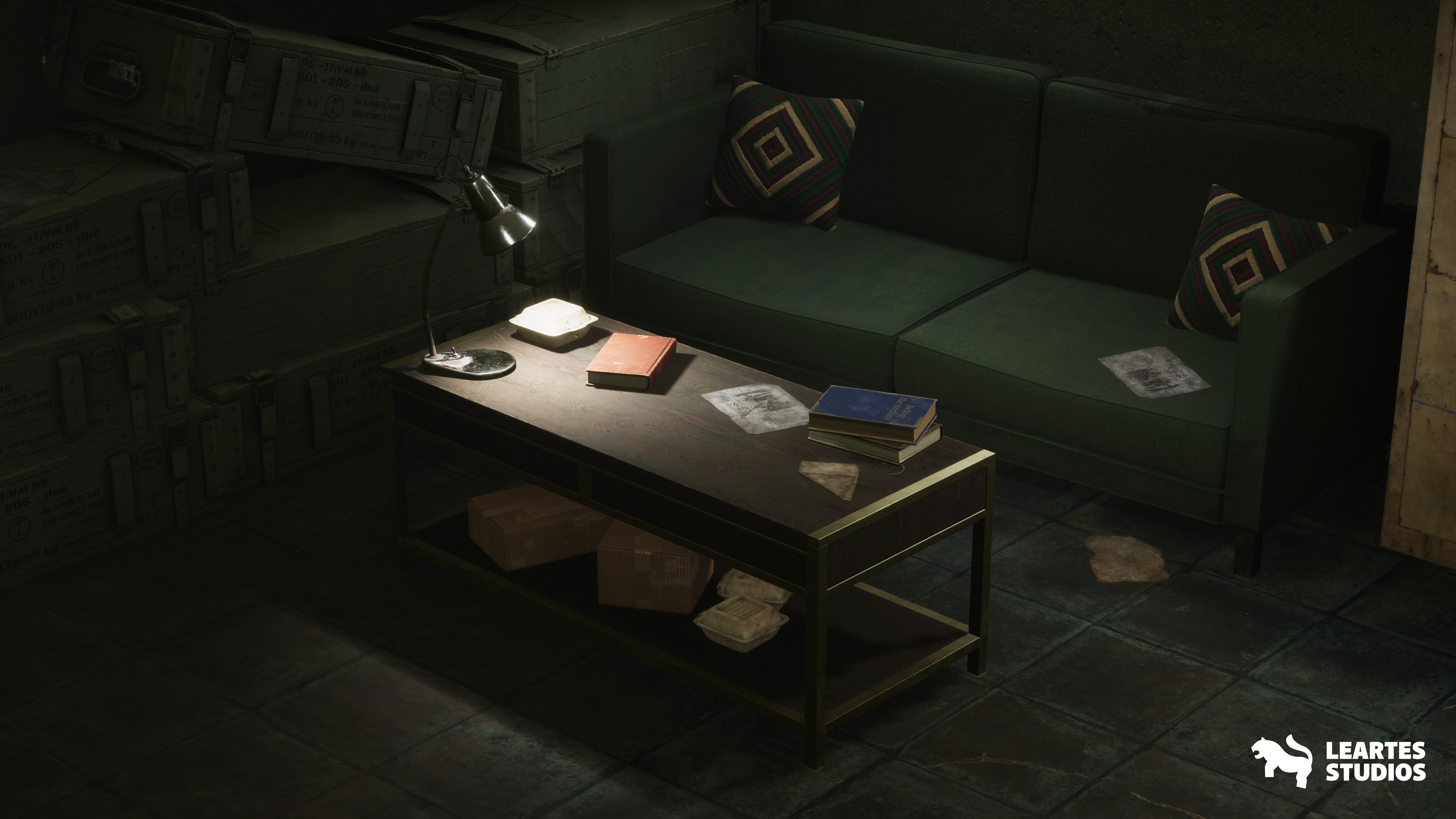 Cold War Underground Bunker Environment Low-poly 3D model_18