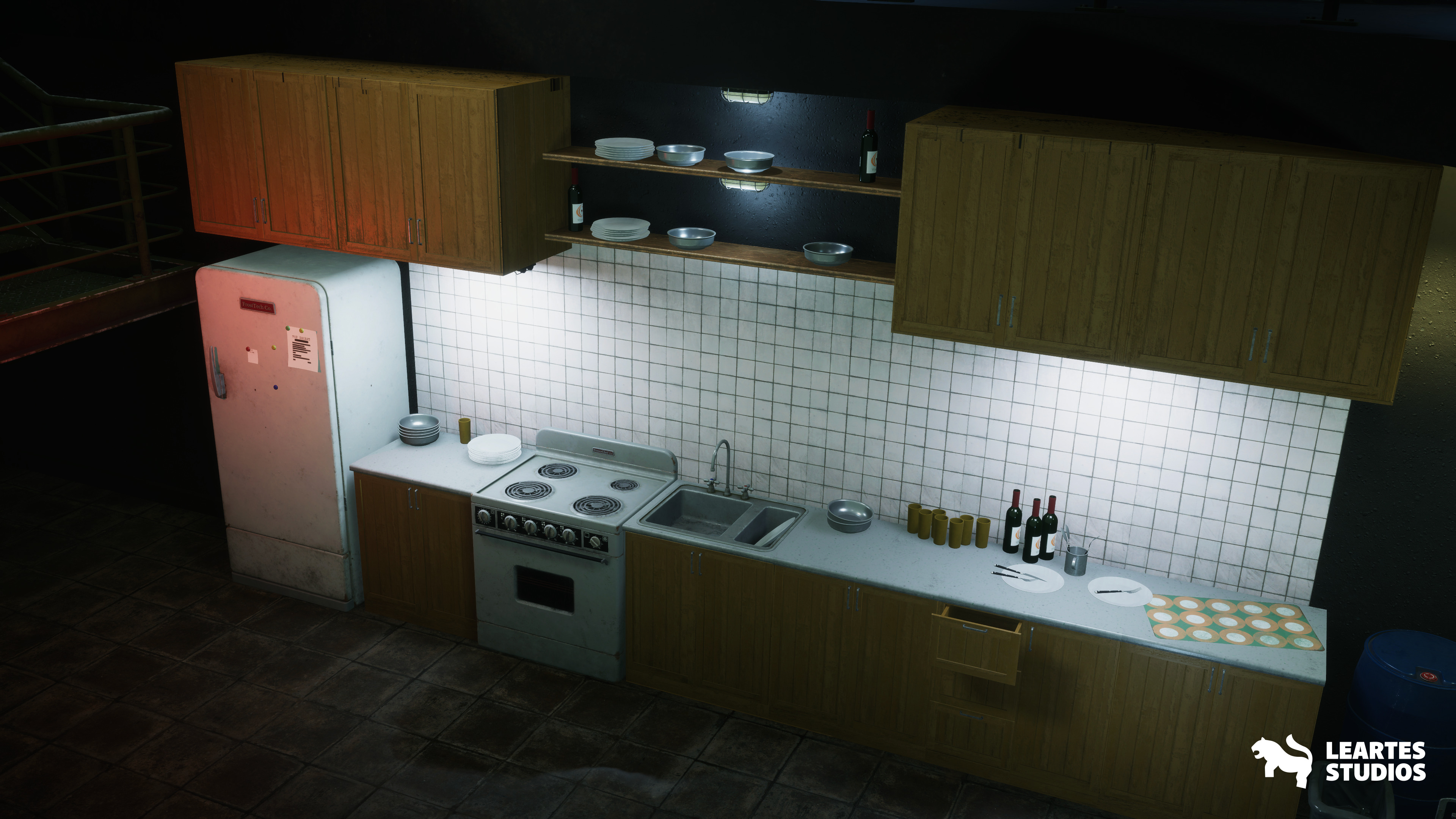 Cold War Underground Bunker Environment Low-poly 3D model_8