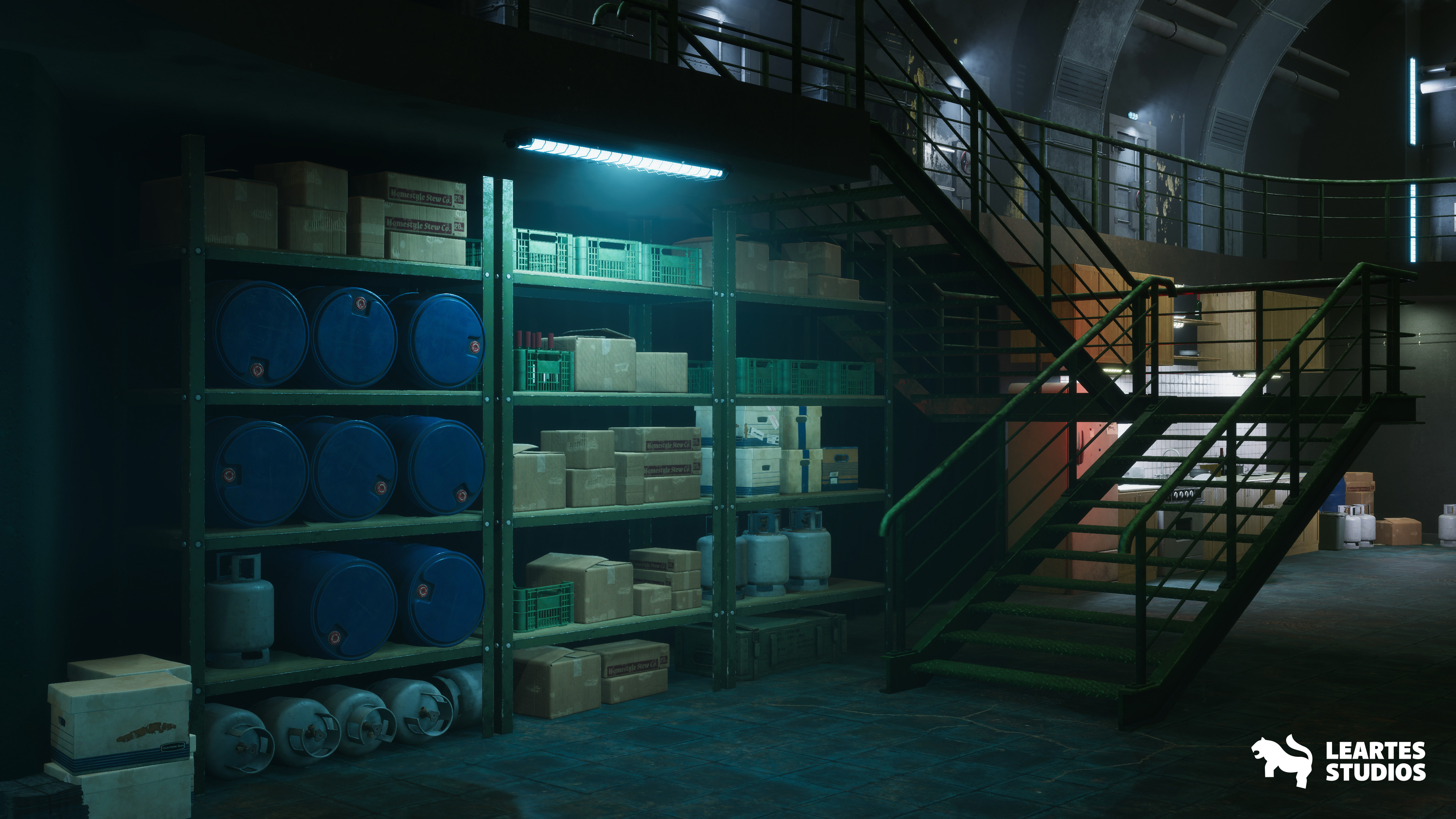 Cold War Underground Bunker Environment Low-poly 3D model_13