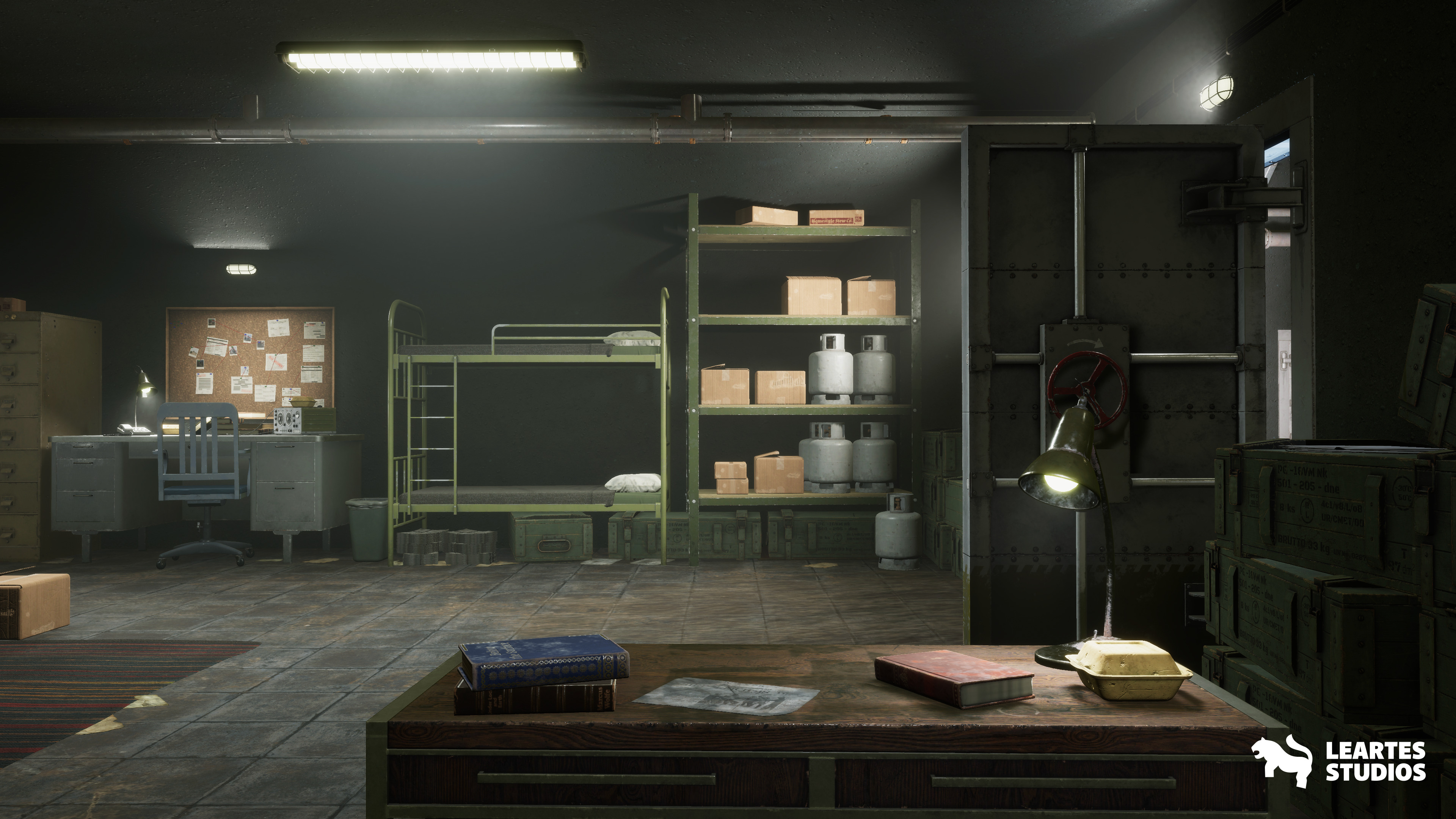 Cold War Underground Bunker Environment Low-poly 3D model_16