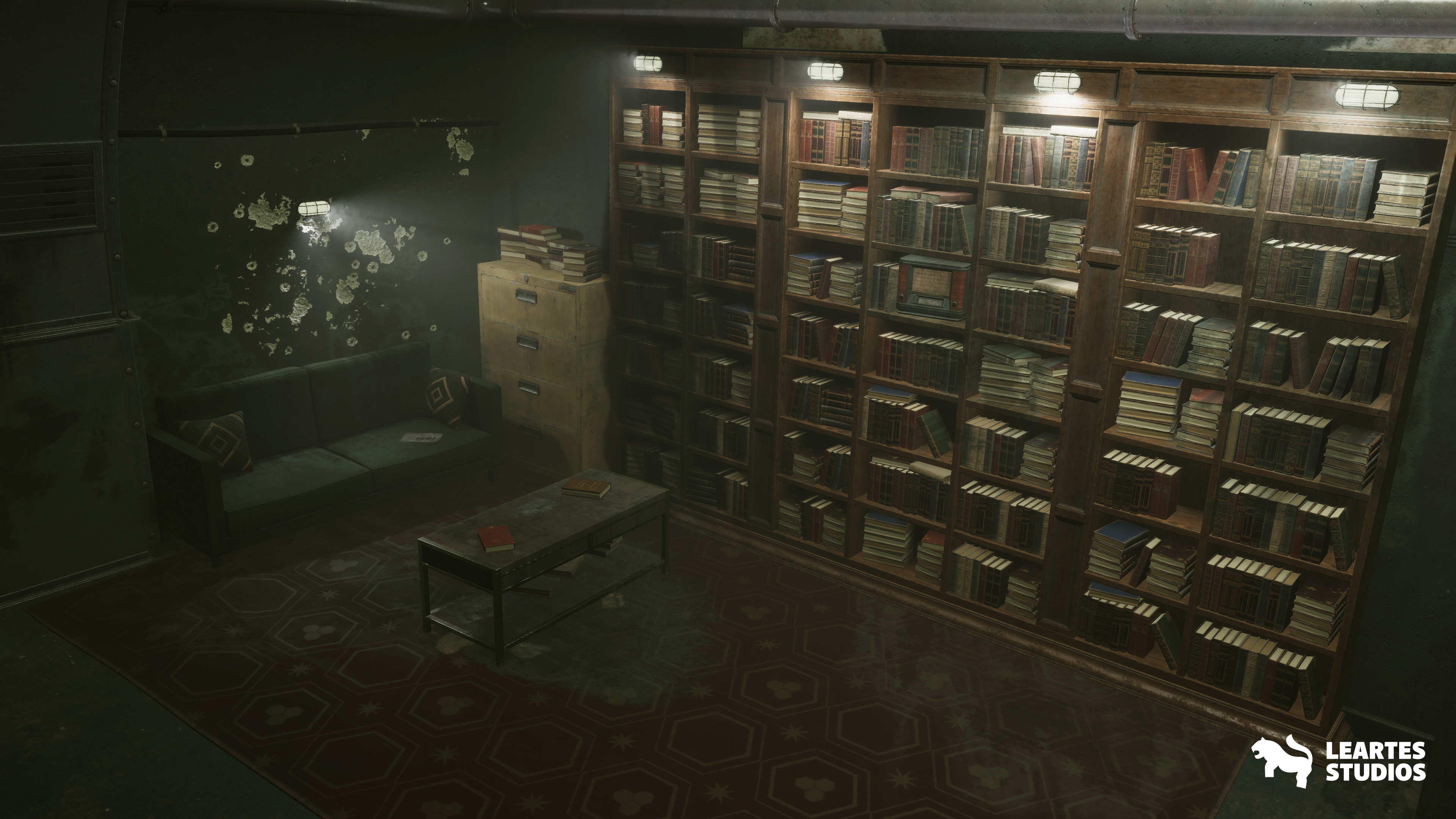 Cold War Underground Bunker Environment Low-poly 3D model_15