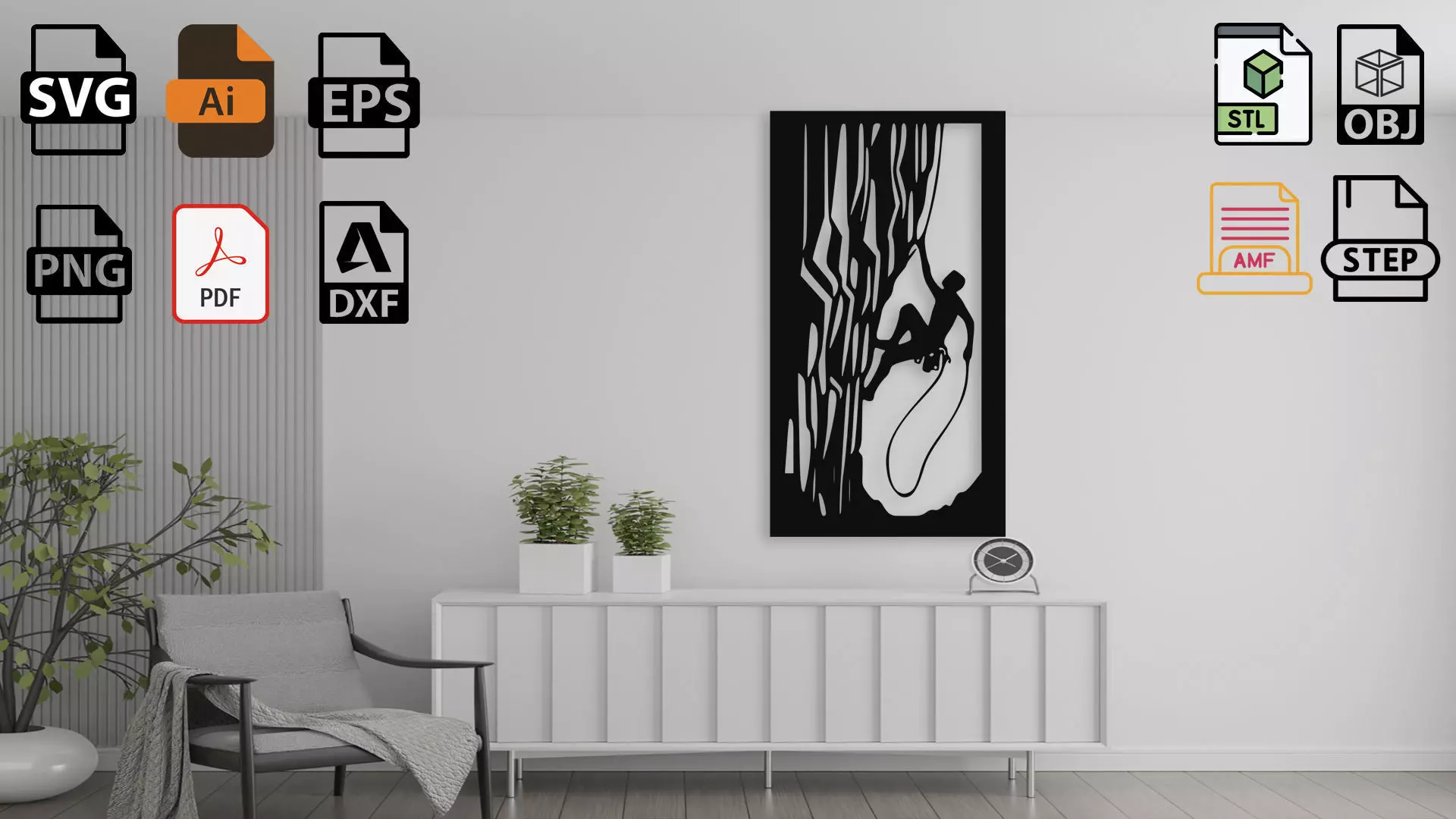 Wall Decor Art - Rock Climbing 3D print model