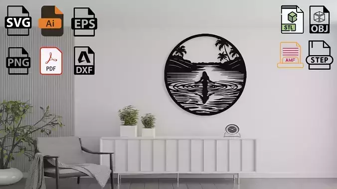 Serene Coastal Scene Wall Decor