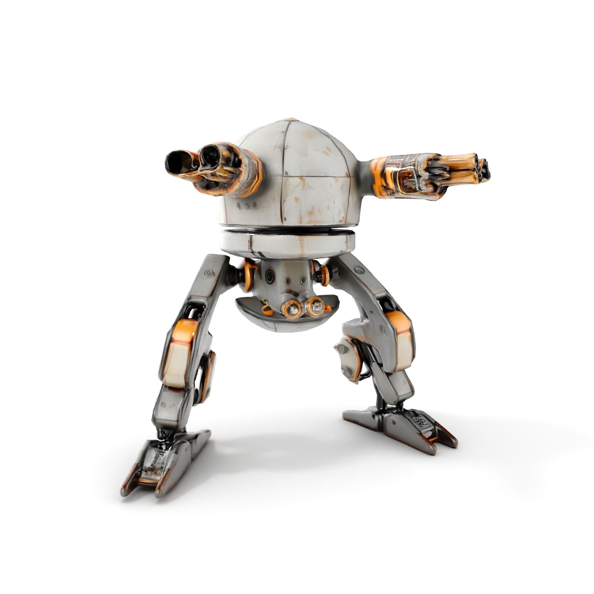 Futuristic Combat Robot model pack with multiple LODs Low-poly 3D model_7