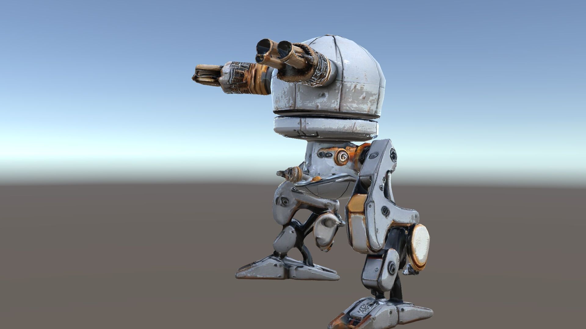 Futuristic Combat Robot model pack with multiple LODs Low-poly 3D model_35