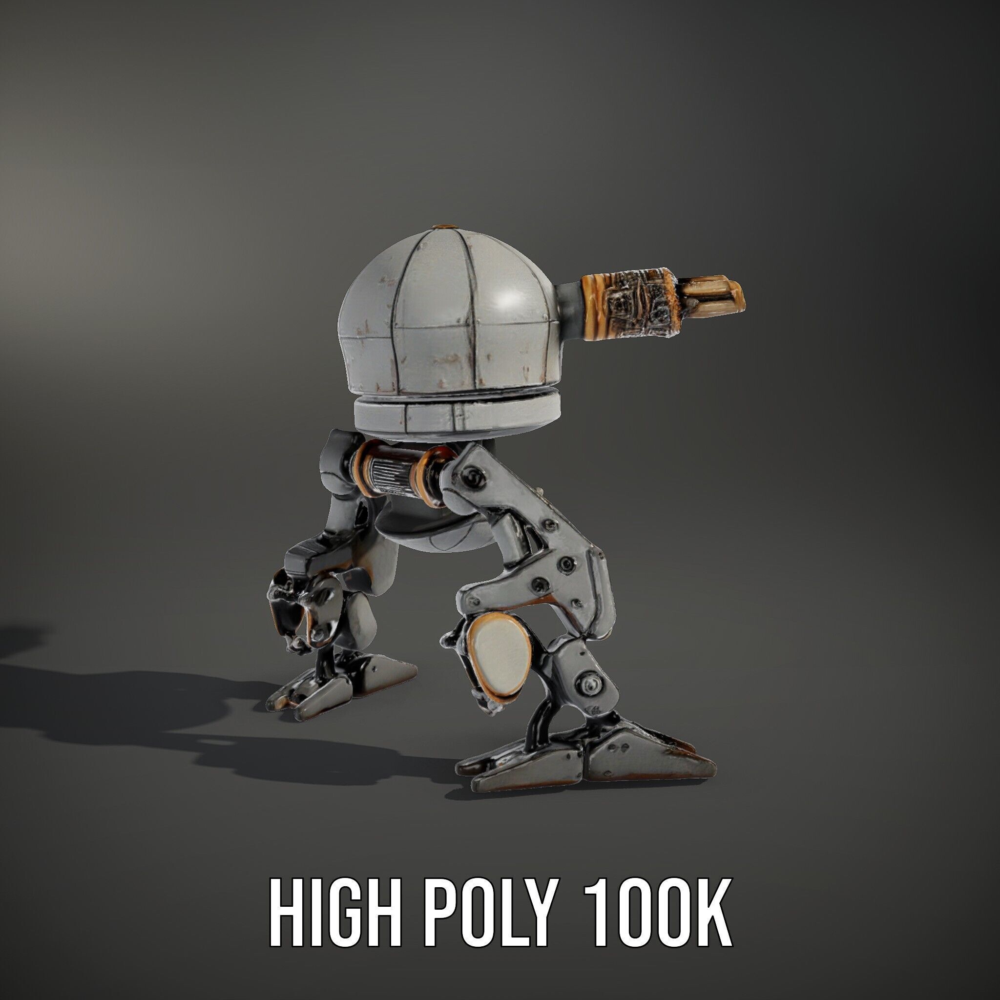 Futuristic Combat Robot model pack with multiple LODs Low-poly 3D model_15