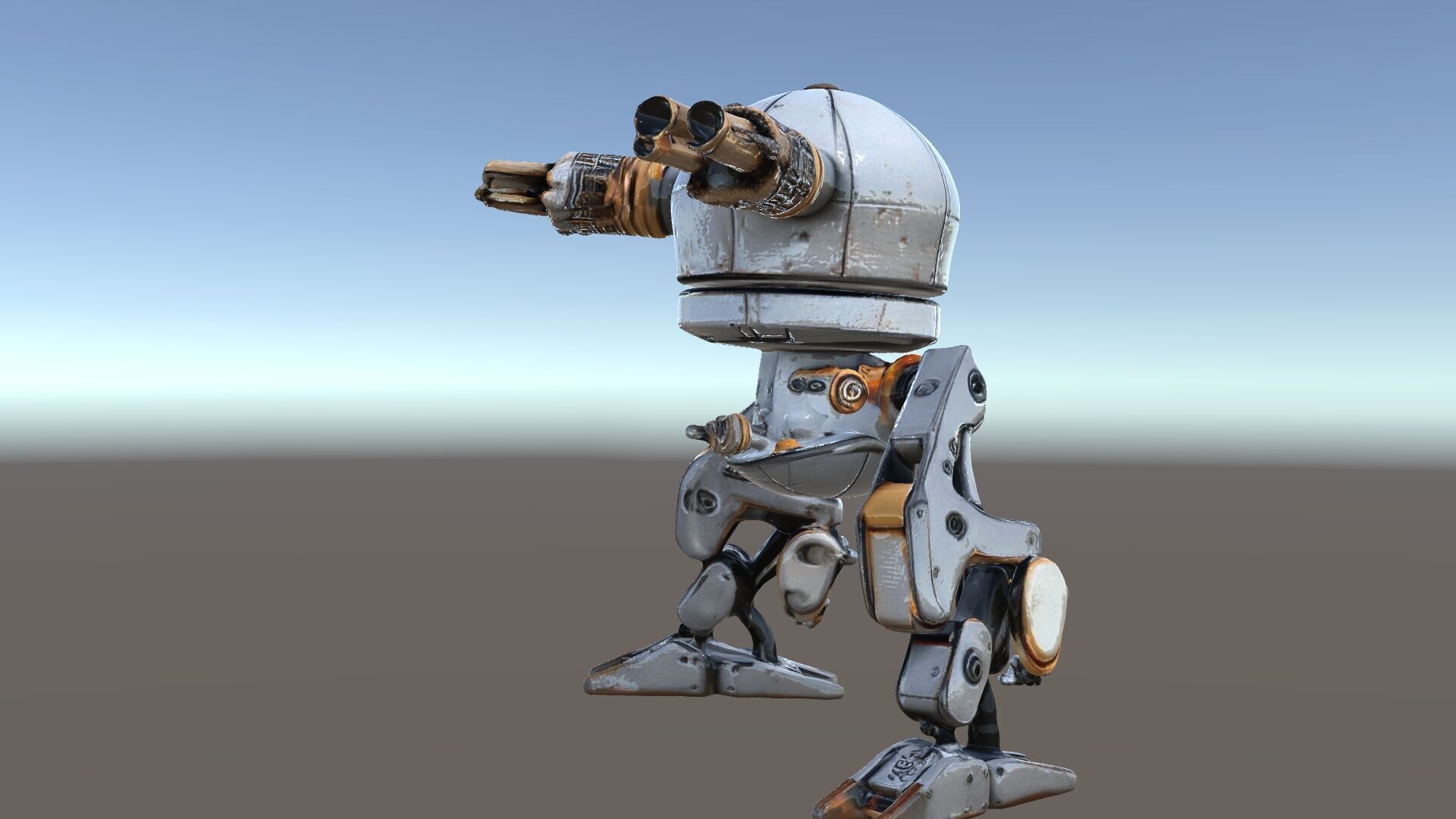 Futuristic Combat Robot model pack with multiple LODs Low-poly 3D model_6