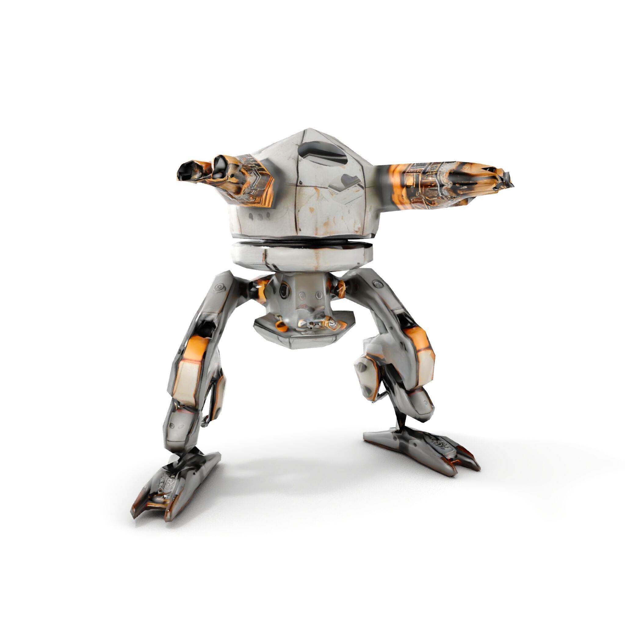 Futuristic Combat Robot model pack with multiple LODs Low-poly 3D model_14