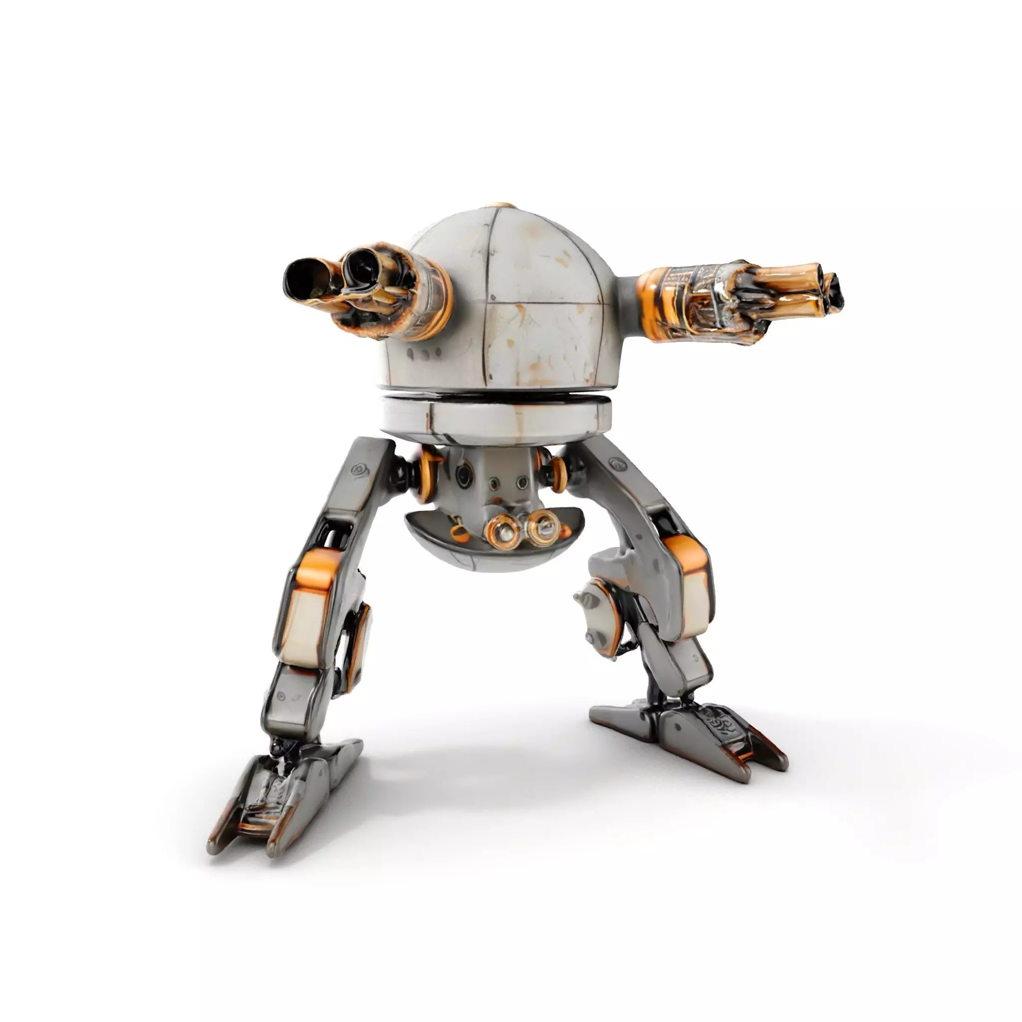 Futuristic Combat Robot model pack with multiple LODs Low-poly 3D model_0