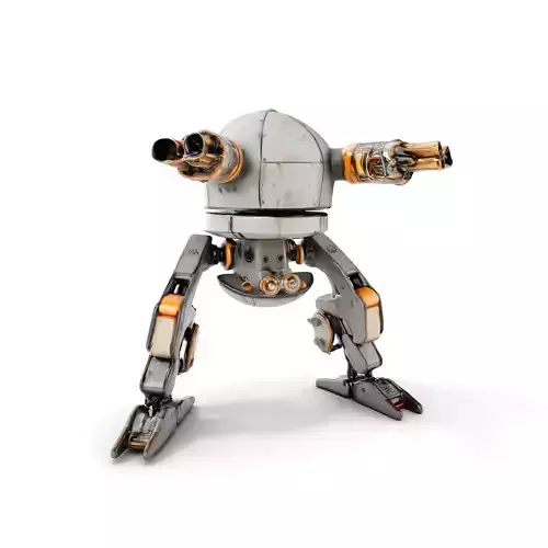 Futuristic Combat Robot model pack with multiple LODs Low-poly 3D model