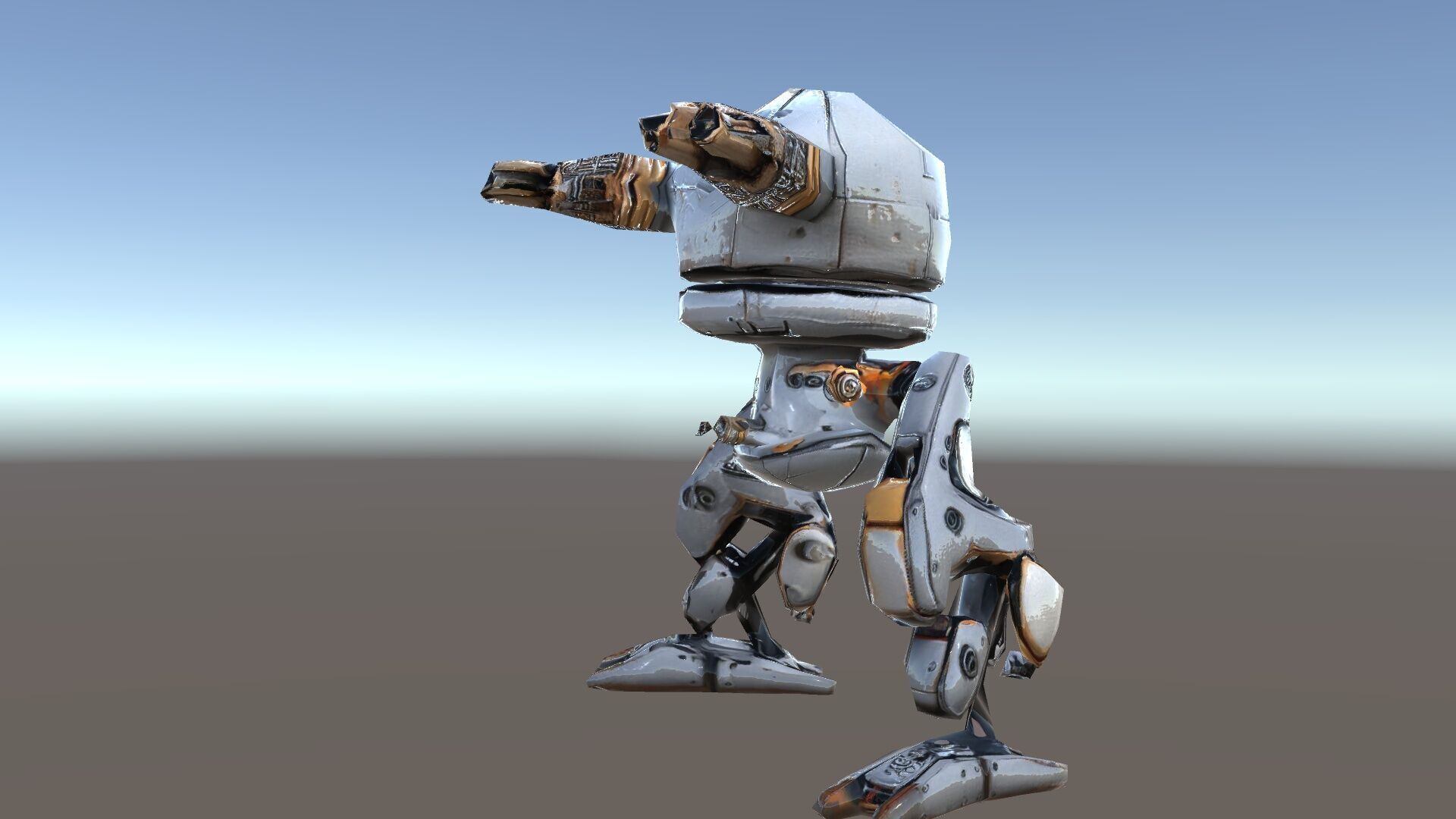 Futuristic Combat Robot model pack with multiple LODs Low-poly 3D model_36