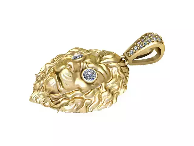 lion head pendant 3D printable model      