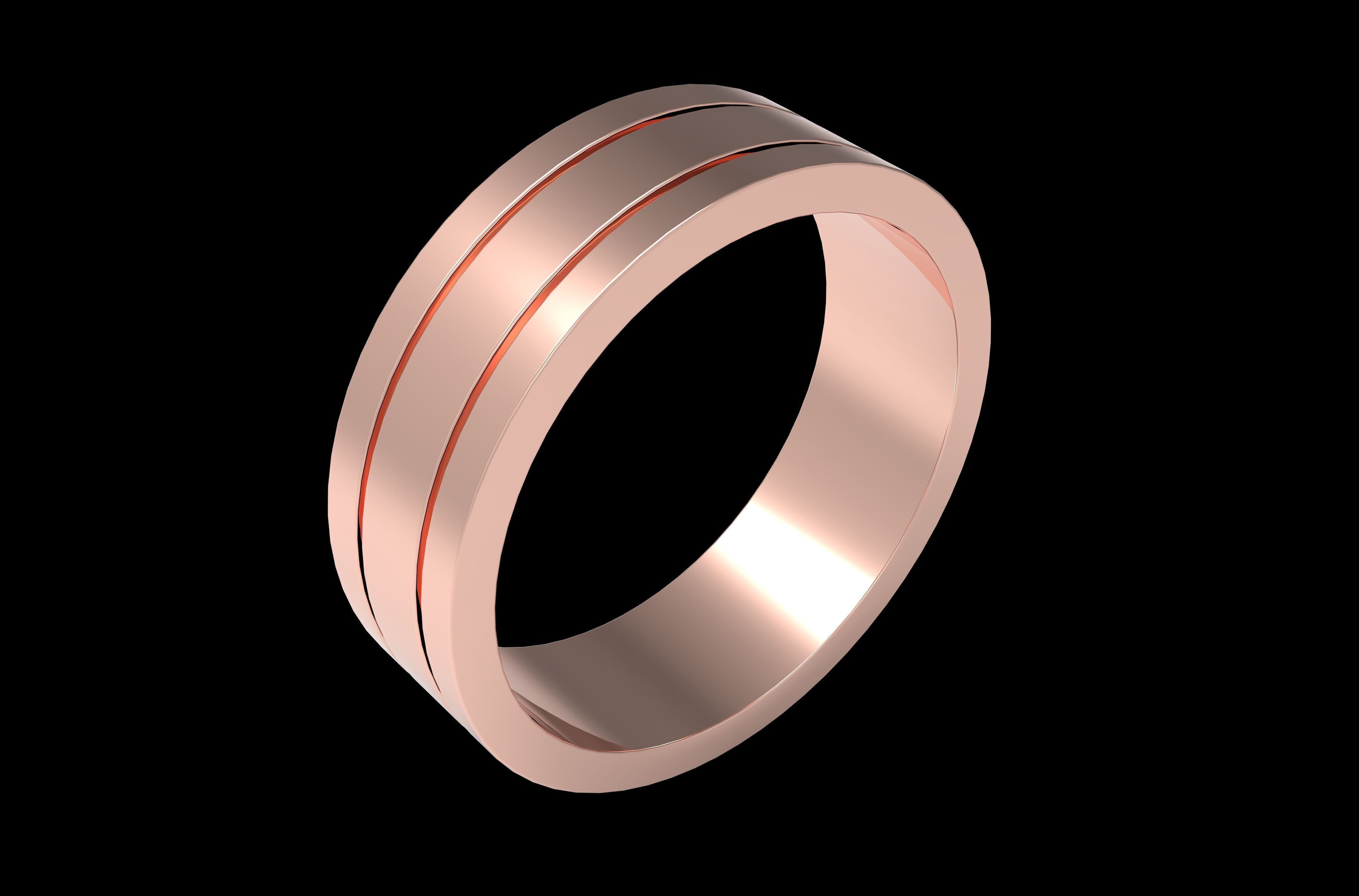 Men Wedding Ring 3D print model_4