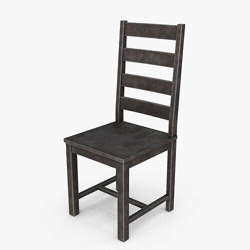 Wood Garden Dining Chair Low-poly 3D model