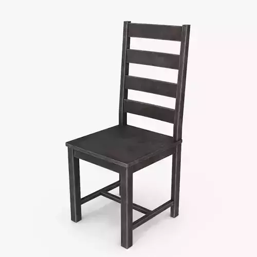 Wood Garden Dining Chair Low-poly 3D model