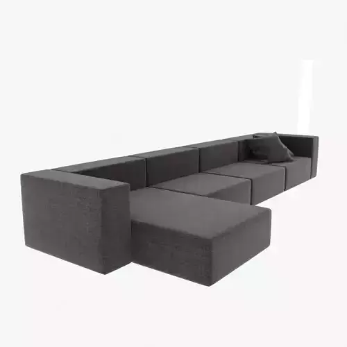 Wall modular sofa living divani 3D model