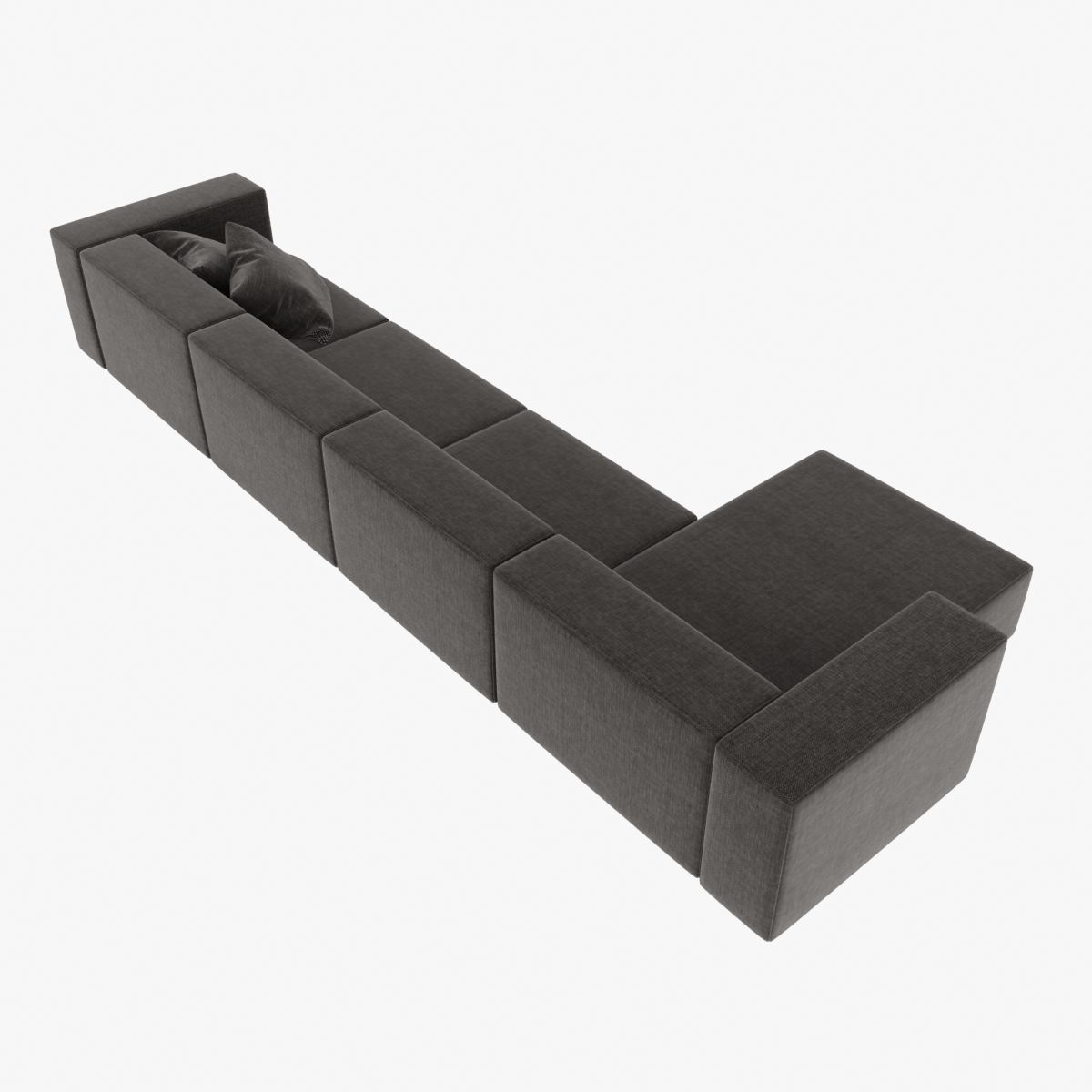 Wall modular sofa living divani 3D model_4