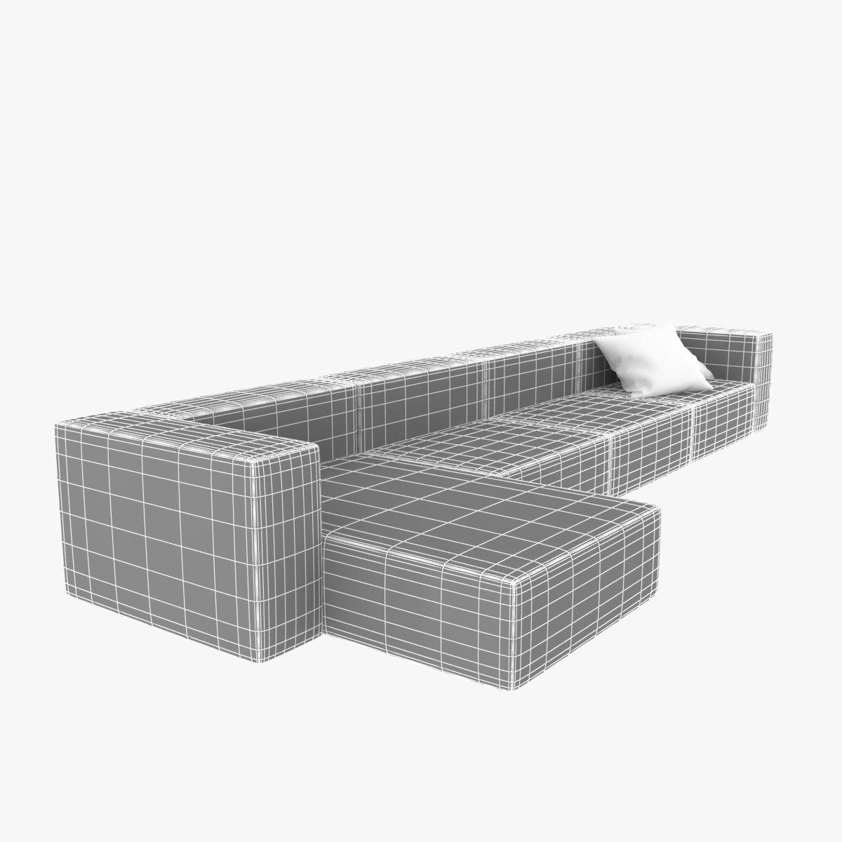 Wall modular sofa living divani 3D model_8